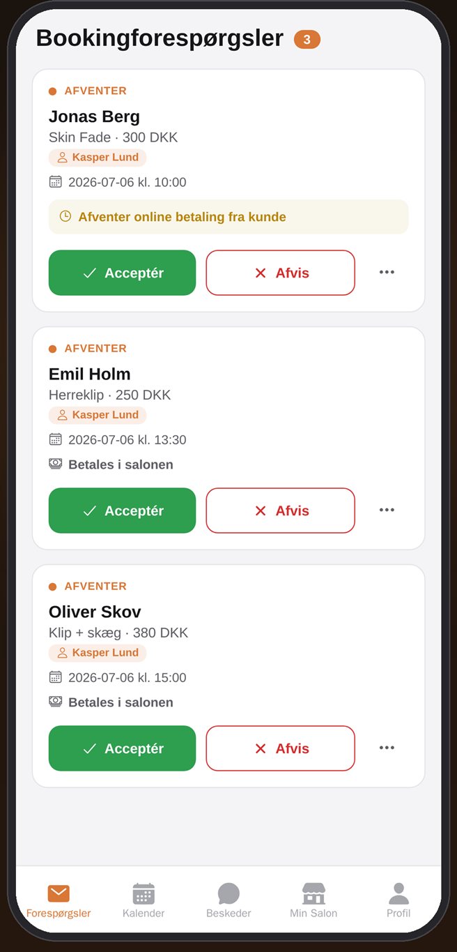 Clipbook app – bookingforespørgsler
