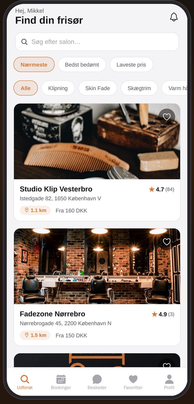Clipbook app – find din frisør